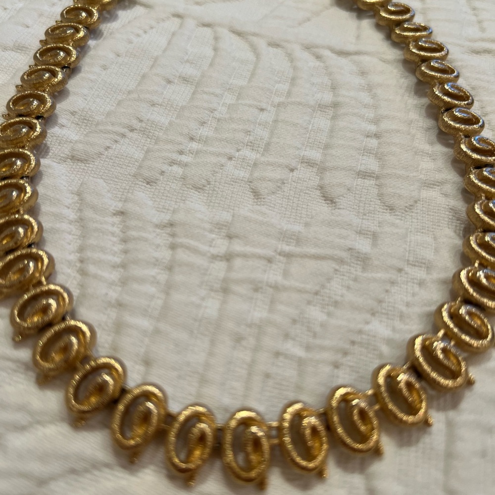 Vintage Monet Gold Swirl Necklace